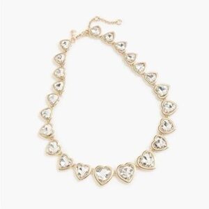 J Crew Gold Heart Crystal Necklace